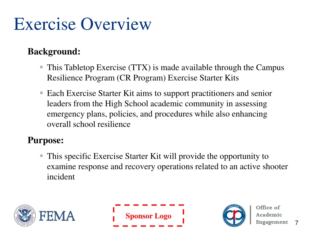 exercise overview 1