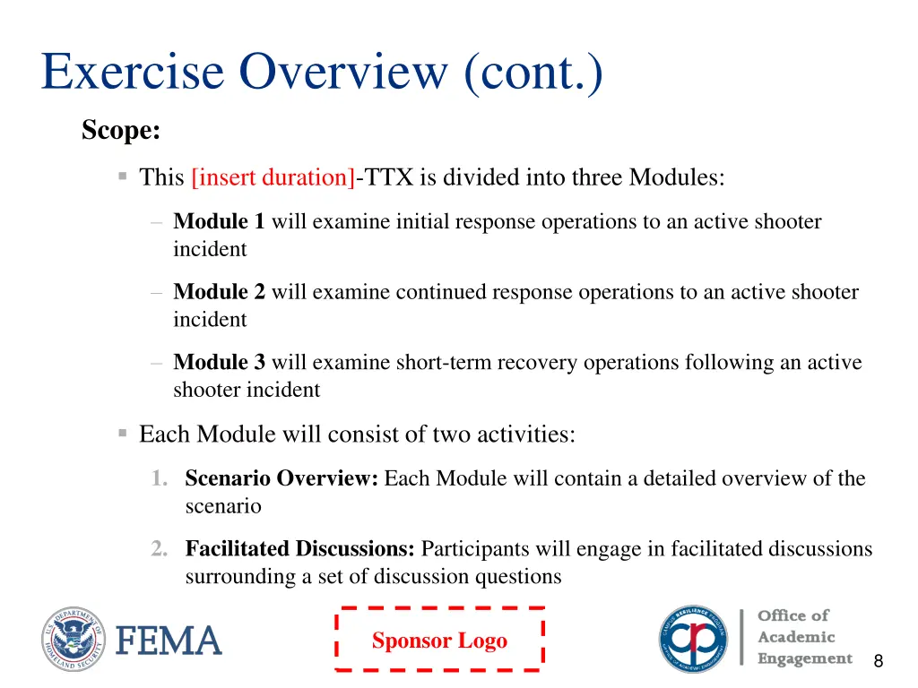 exercise overview cont scope