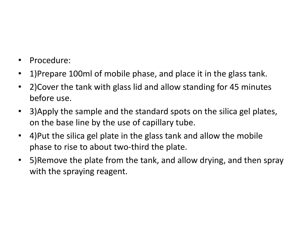 procedure 1 prepare 100ml of mobile phase