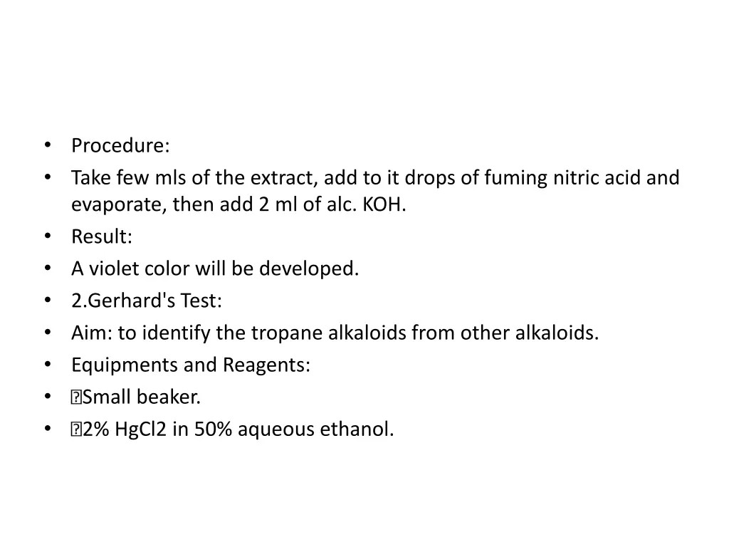 procedure take few mls of the extract 1