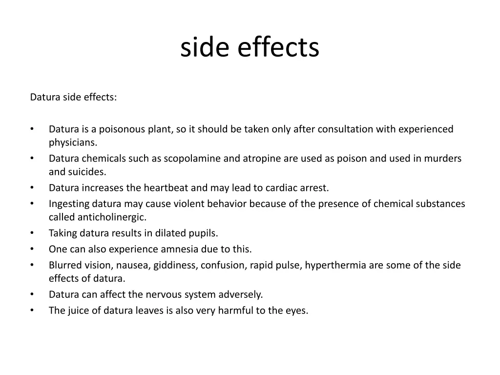 side effects