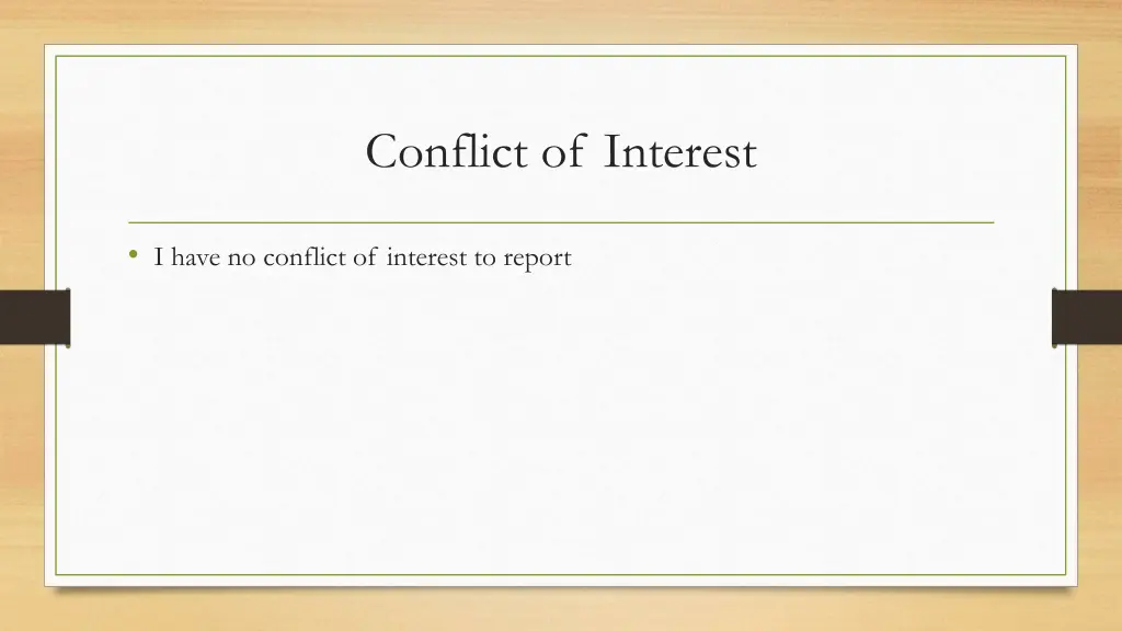 conflict of interest