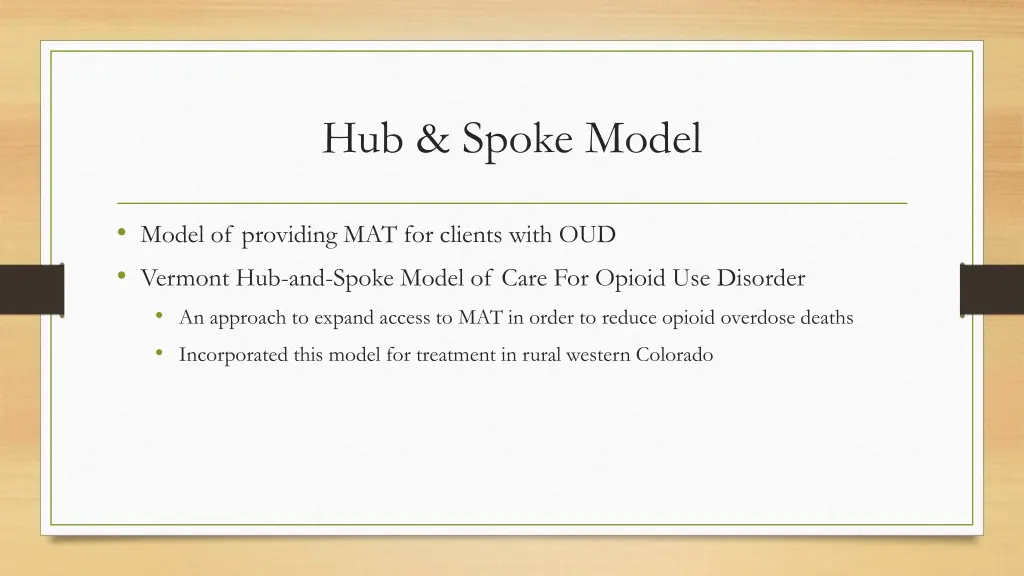 hub spoke model