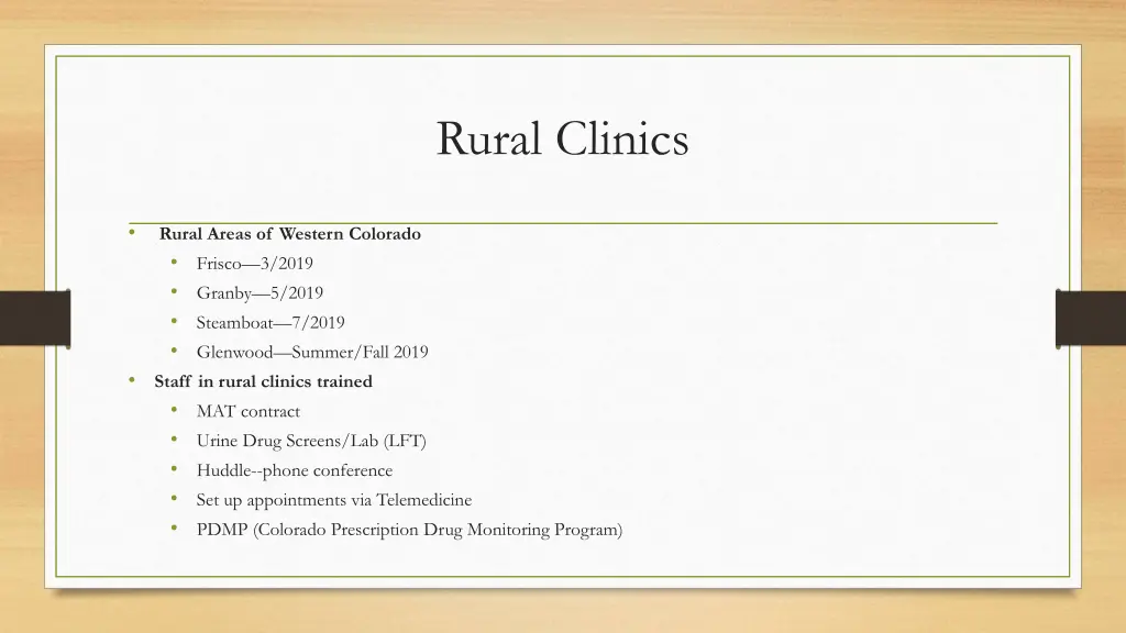 rural clinics