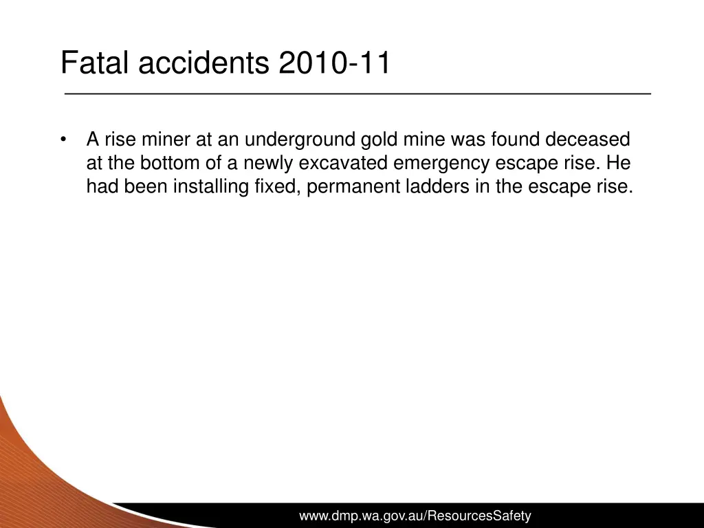 fatal accidents 2010 11