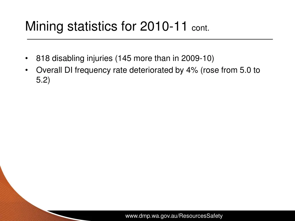 mining statistics for 2010 11 cont 1