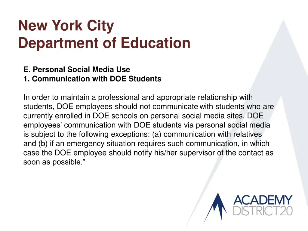 new york city department of education