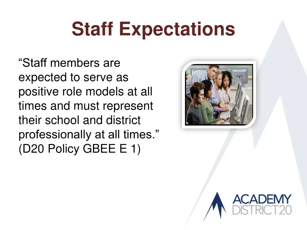 staff expectations