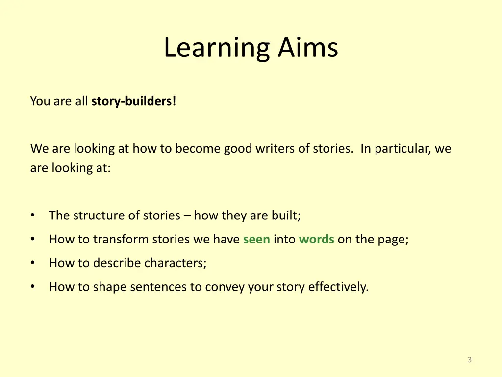 learning aims