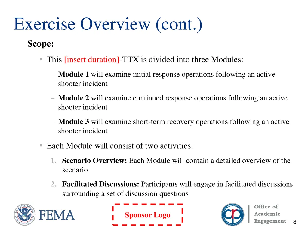 exercise overview cont scope