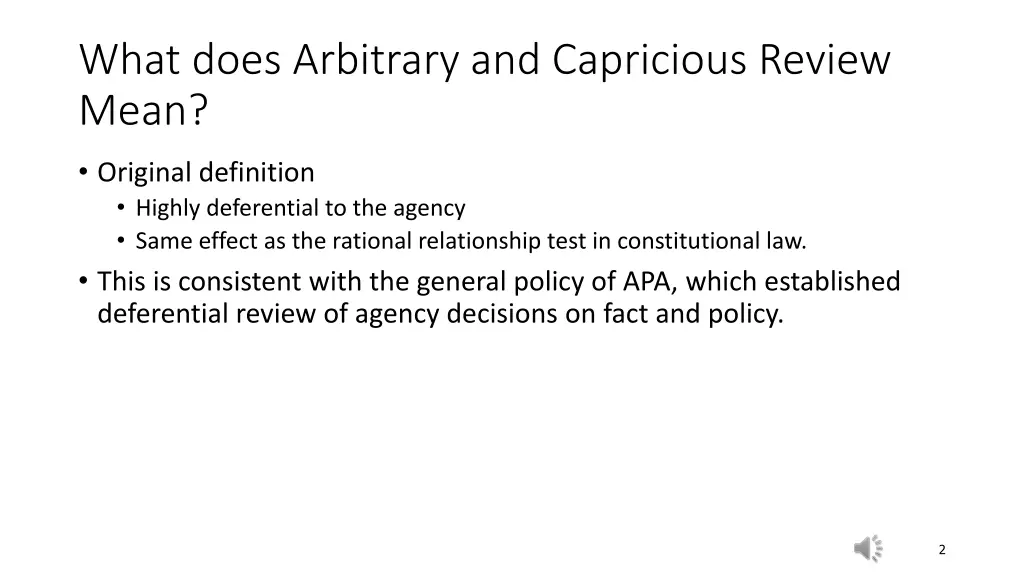 what does arbitrary and capricious review mean