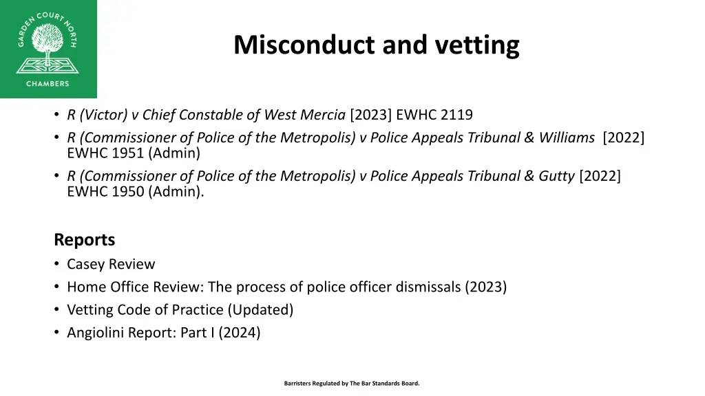 misconduct and vetting 1