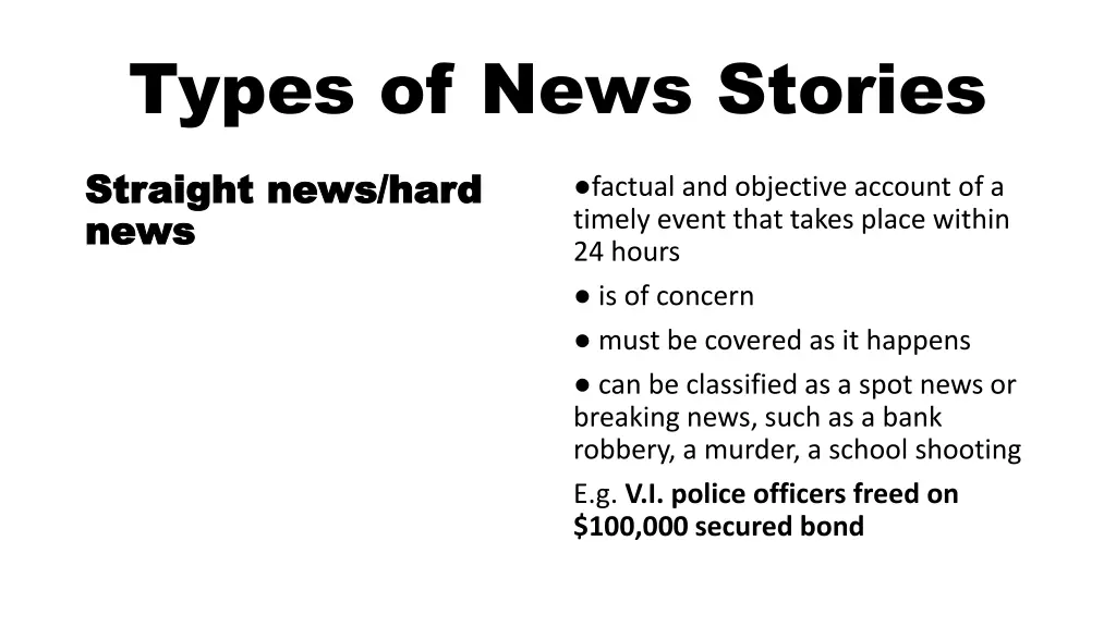 types of news stories 1