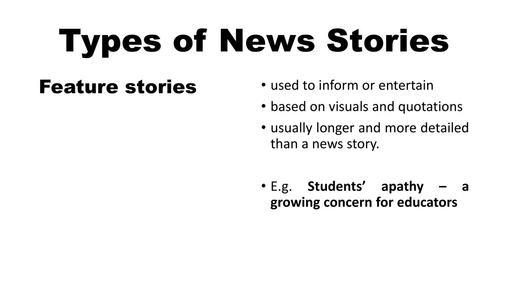 types of news stories 3