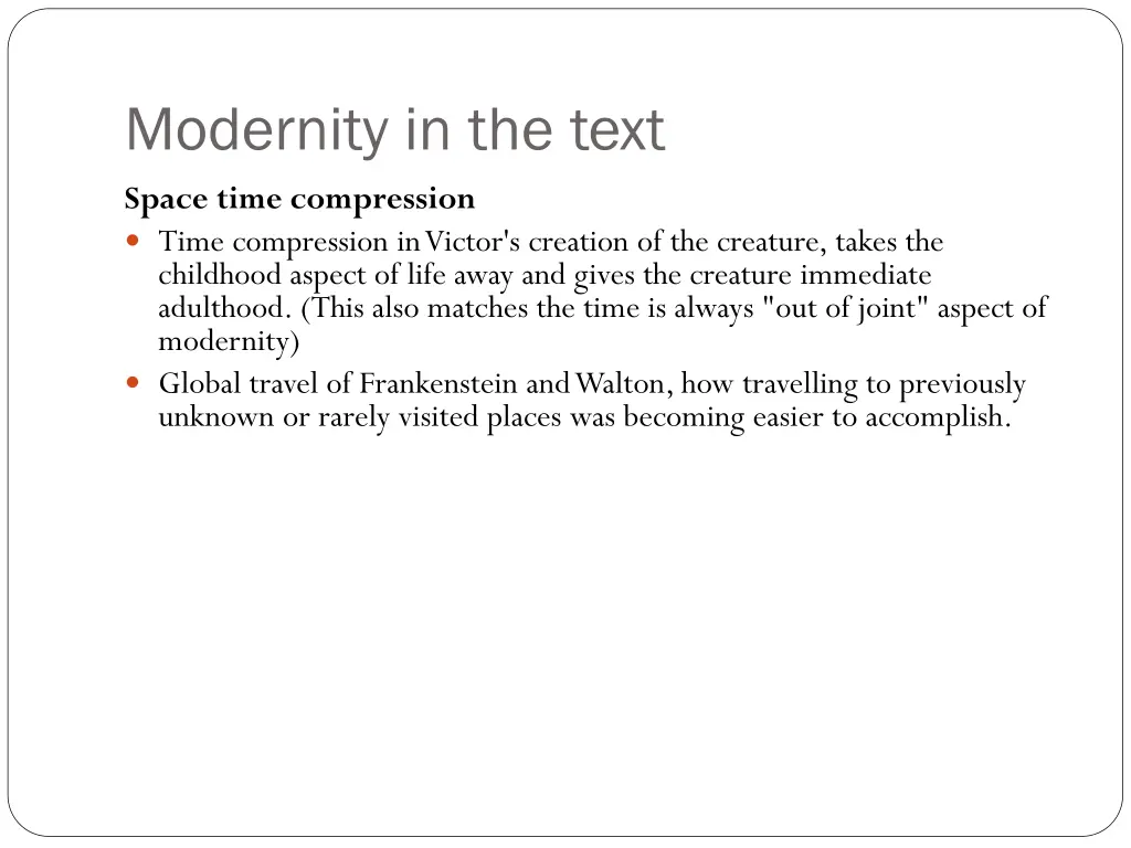 modernity in the text space time compression time