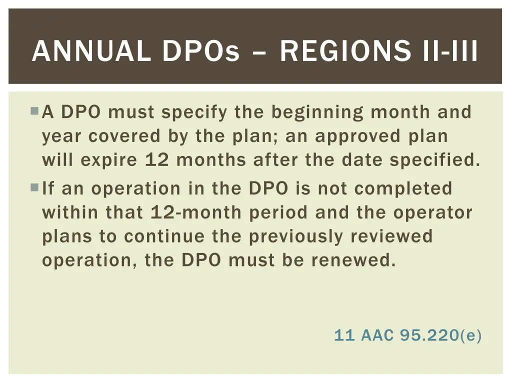 annual dpos regions ii iii