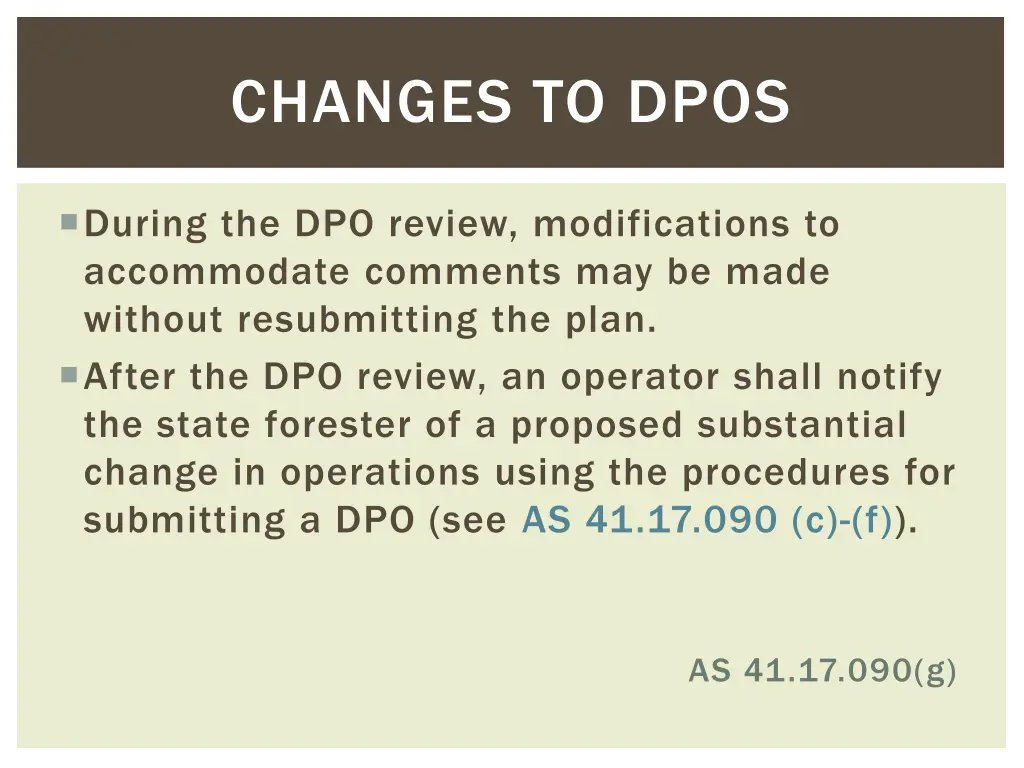 changes to dpos