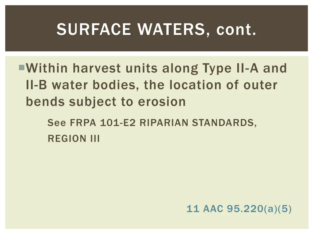 surface waters cont