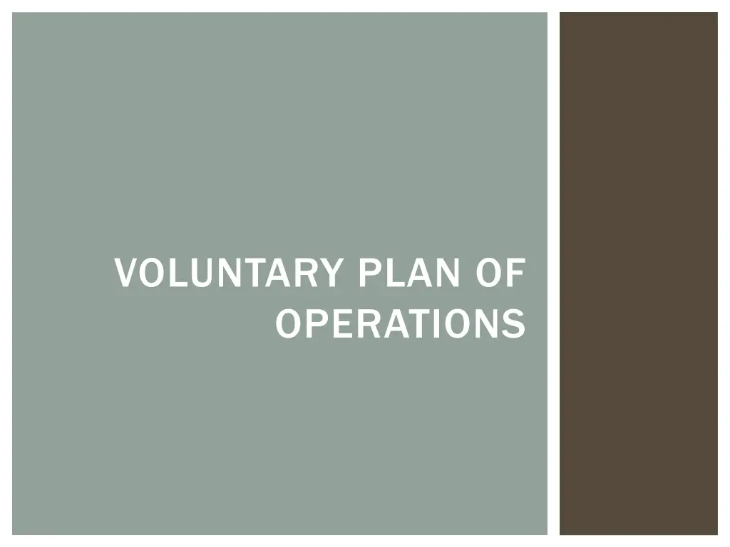 voluntary plan of operations