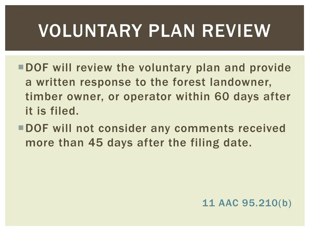 voluntary plan review