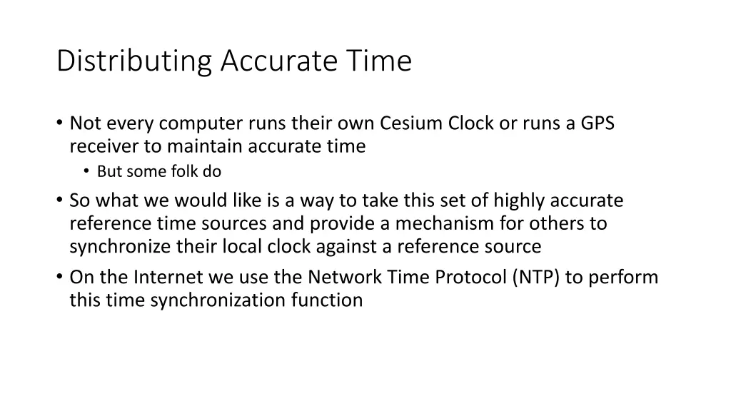 distributing accurate time