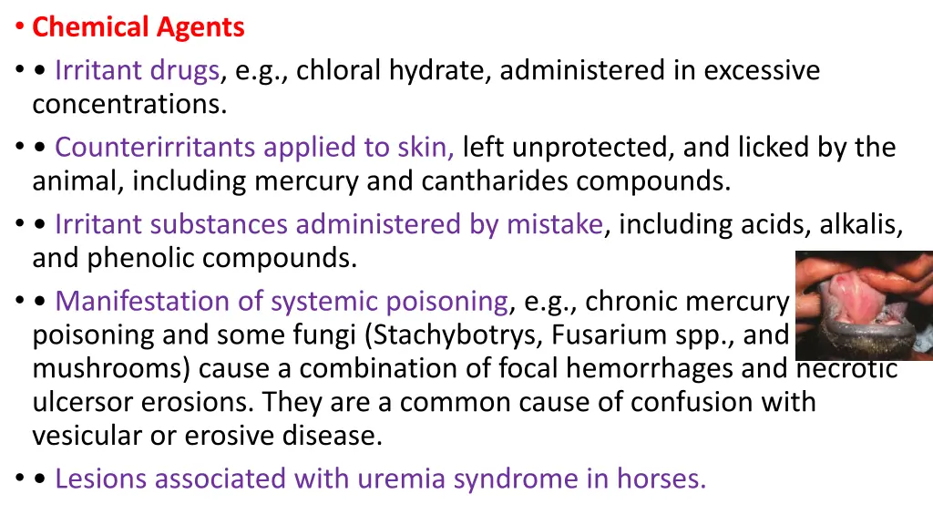 chemical agents irritant drugs e g chloral