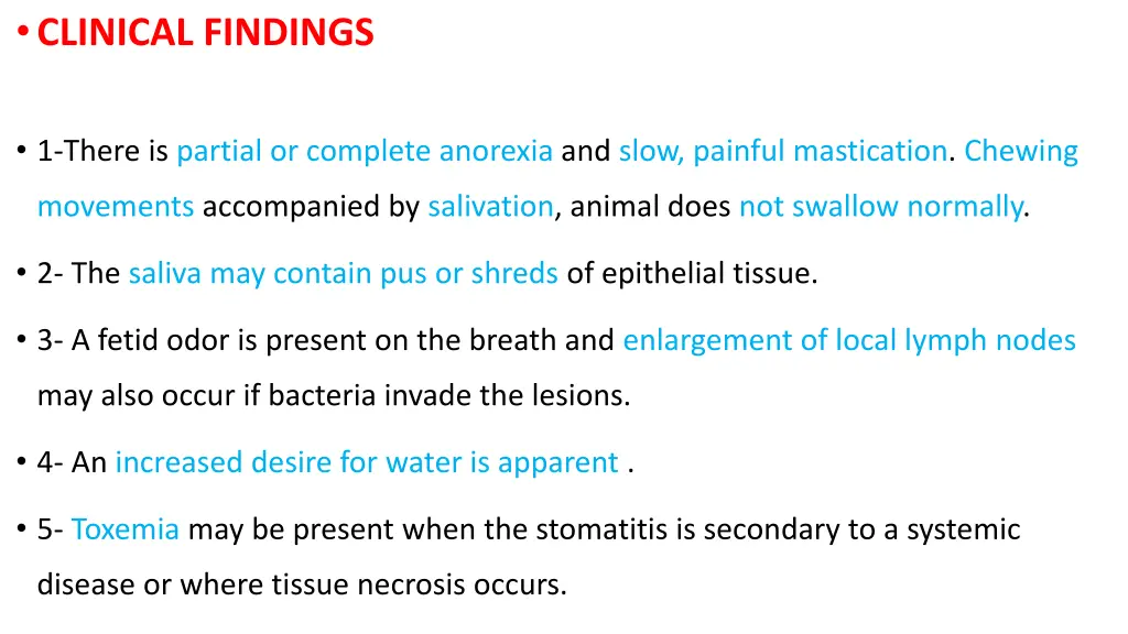 clinical findings