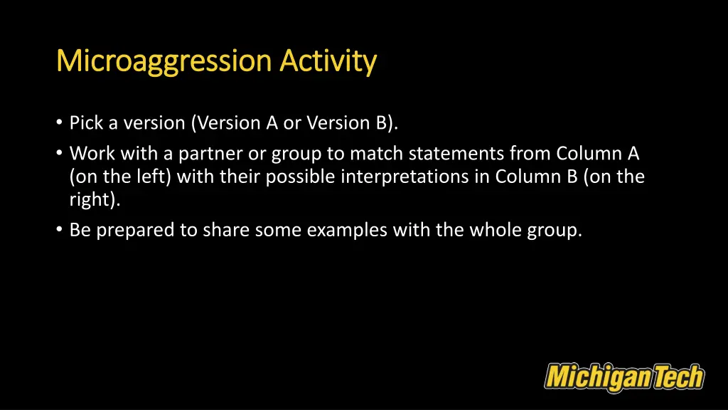 microaggression microaggression activity