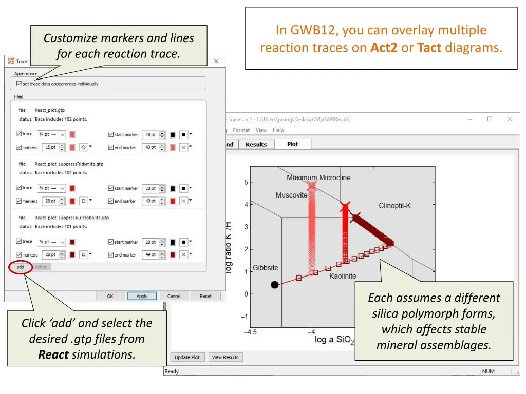 in gwb12 you can overlay multiple reaction traces