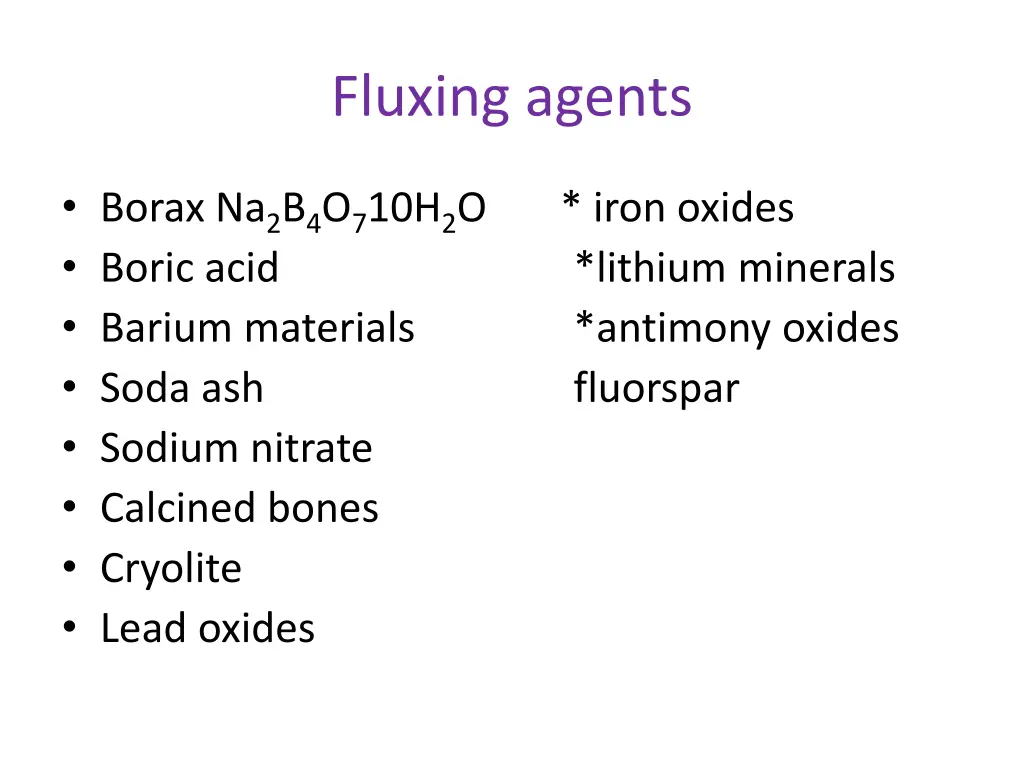 fluxing agents