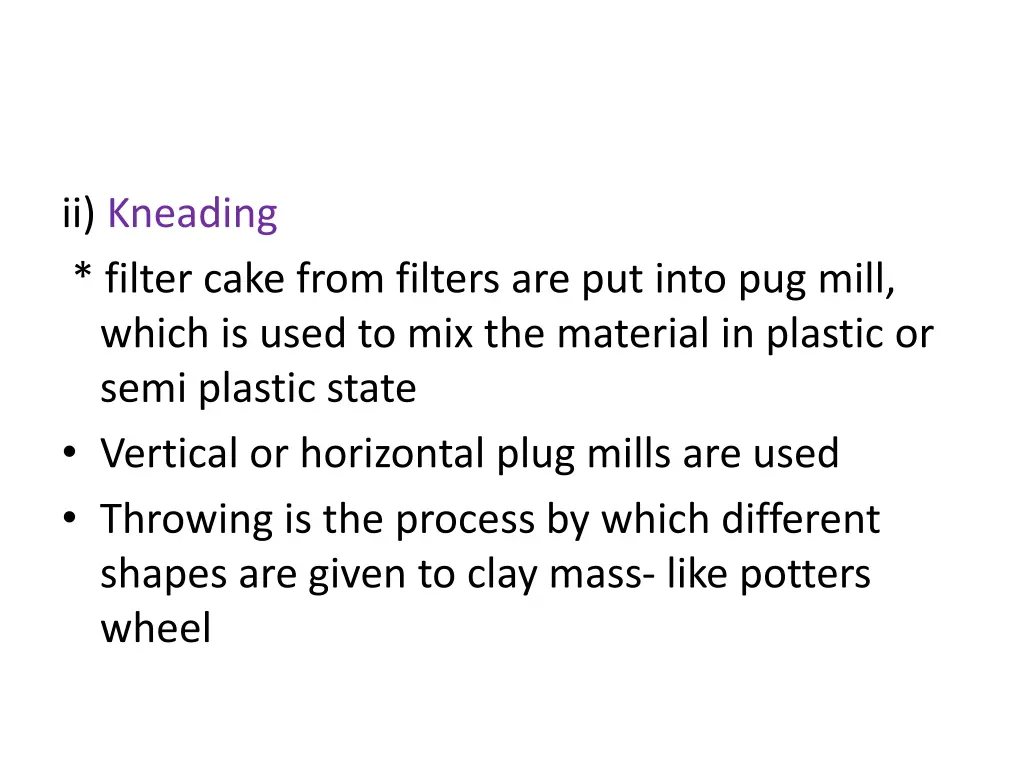 ii kneading filter cake from filters are put into