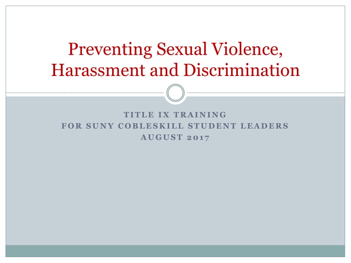 preventing sexual violence harassment