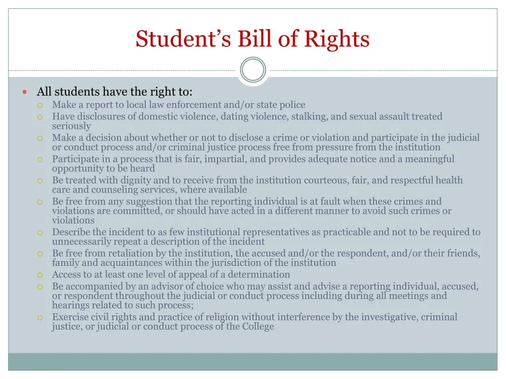 student s bill of rights