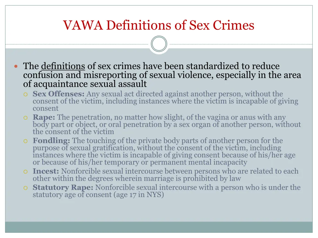 vawa definitions of sex crimes