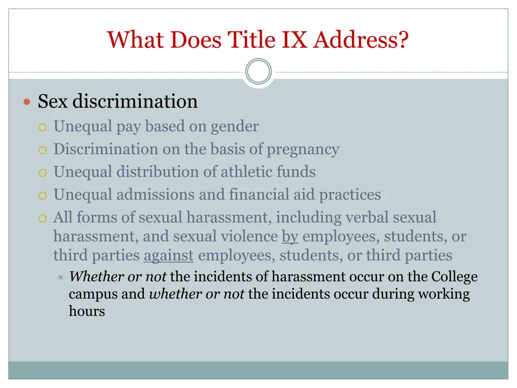 what does title ix address