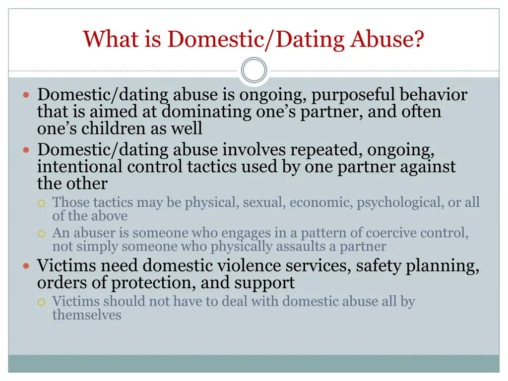 what is domestic dating abuse