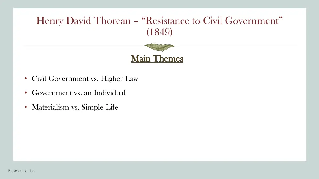 henry david thoreau resistance to civil