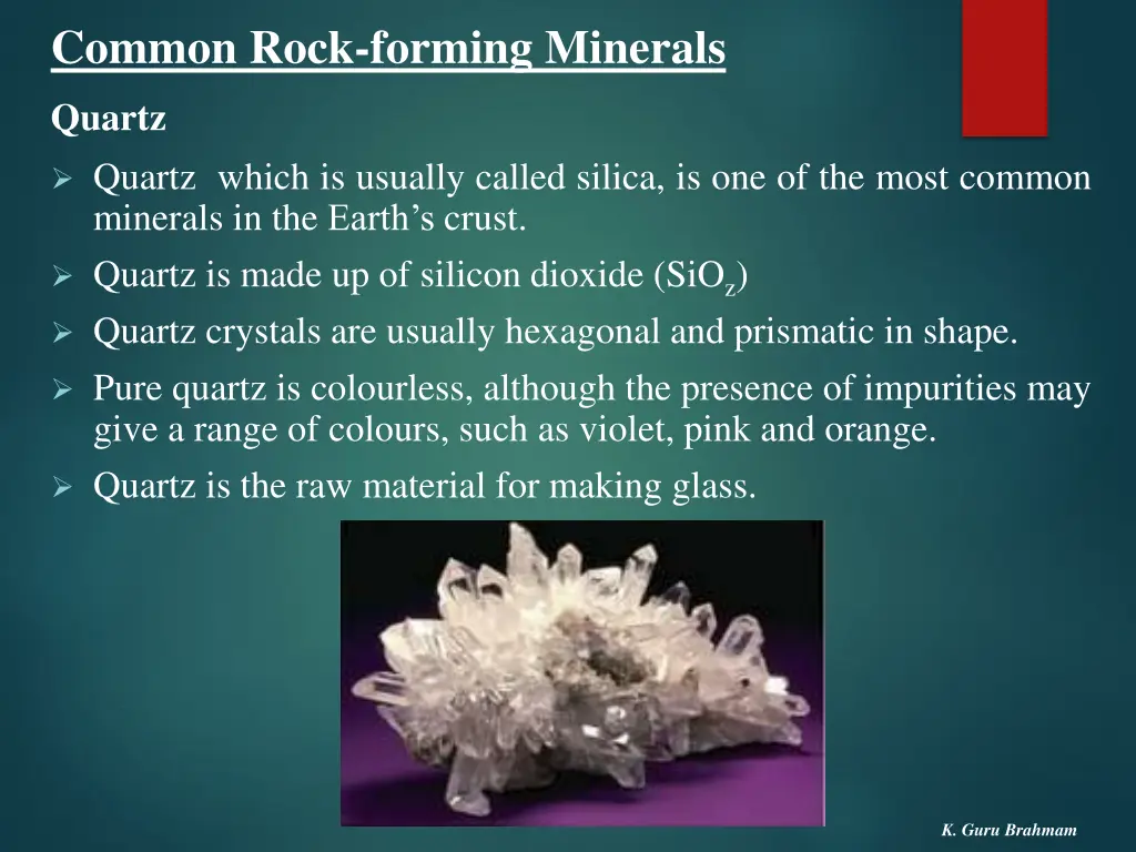 common rock forming minerals