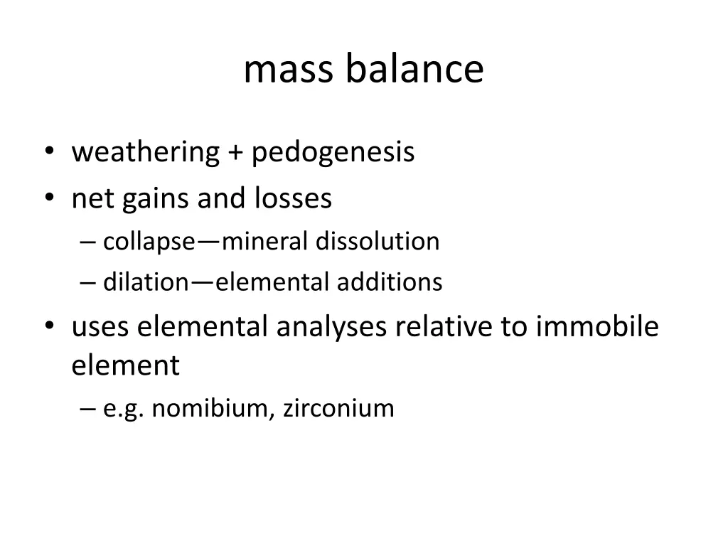 mass balance