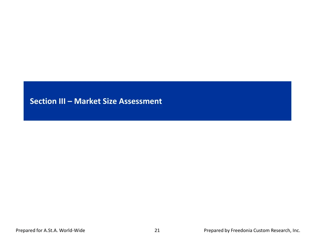 section iii market size assessment