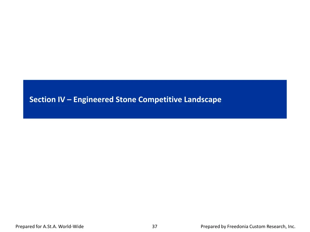 section iv engineered stone competitive landscape