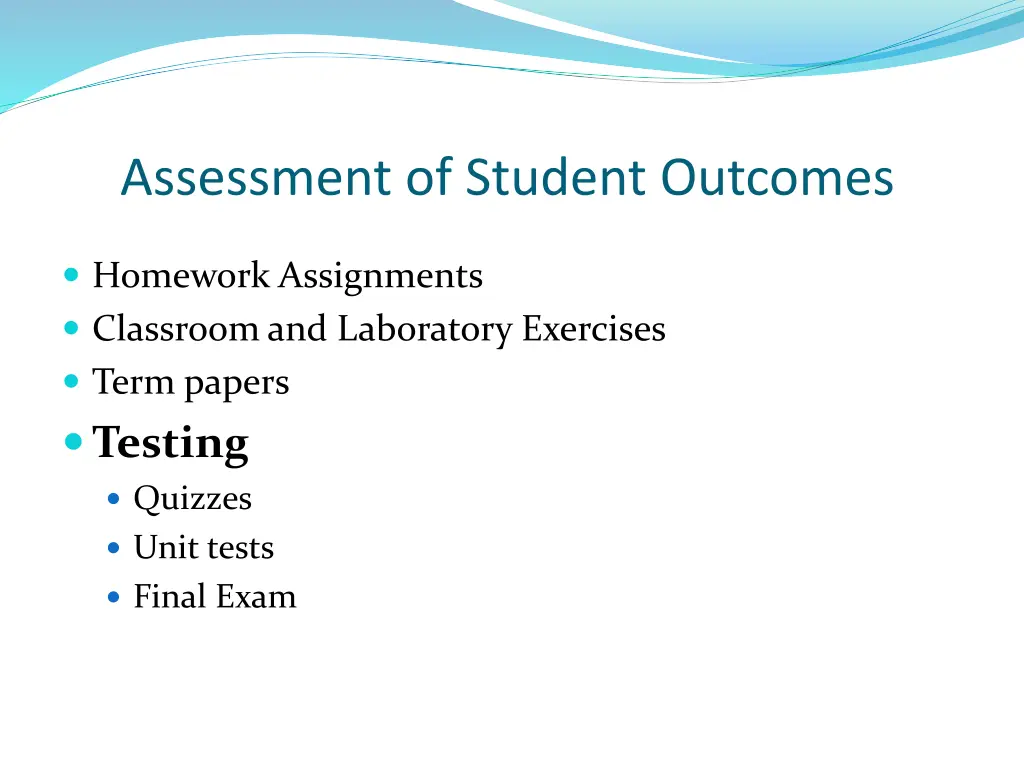 assessment of student outcomes