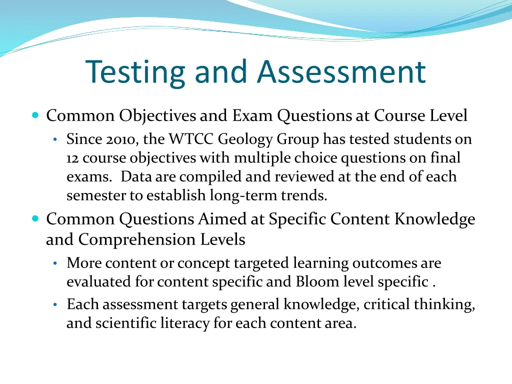 testing and assessment