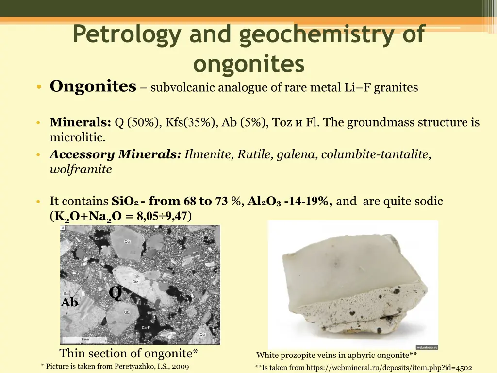 petrology and geochemistry of ongonites ngonites