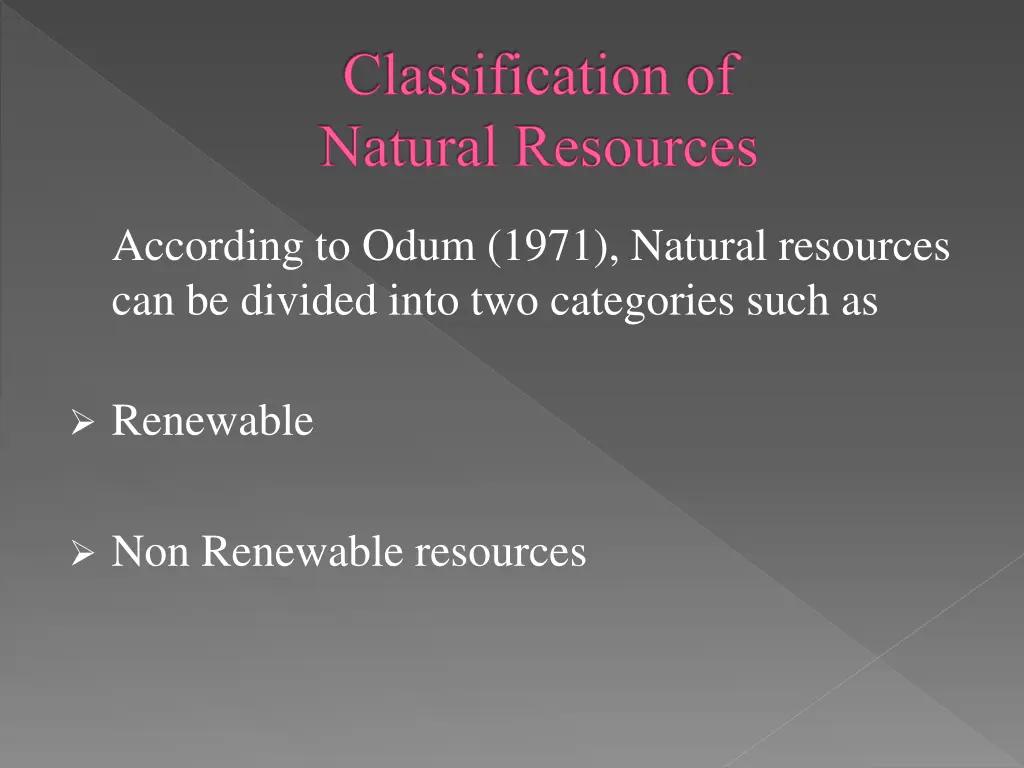 classification of natural resources