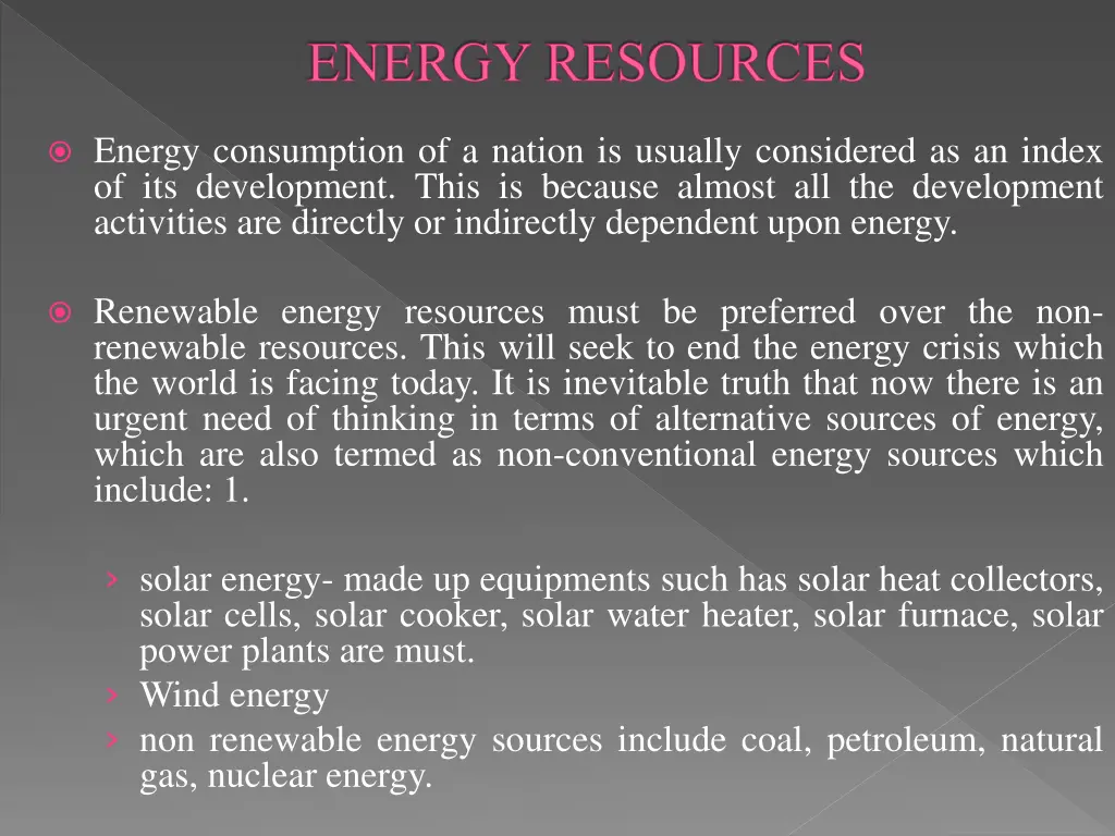 energy resources