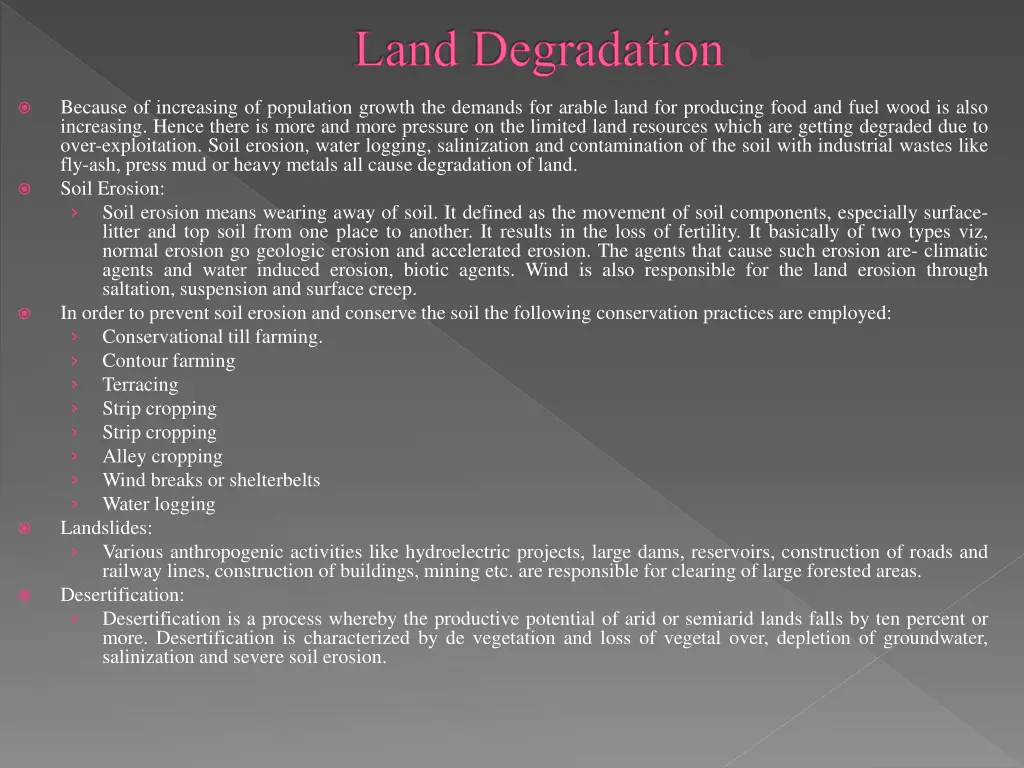 land degradation