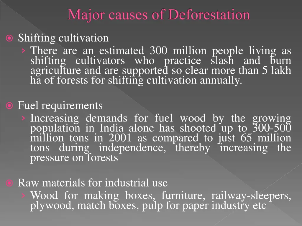 major causes of deforestation