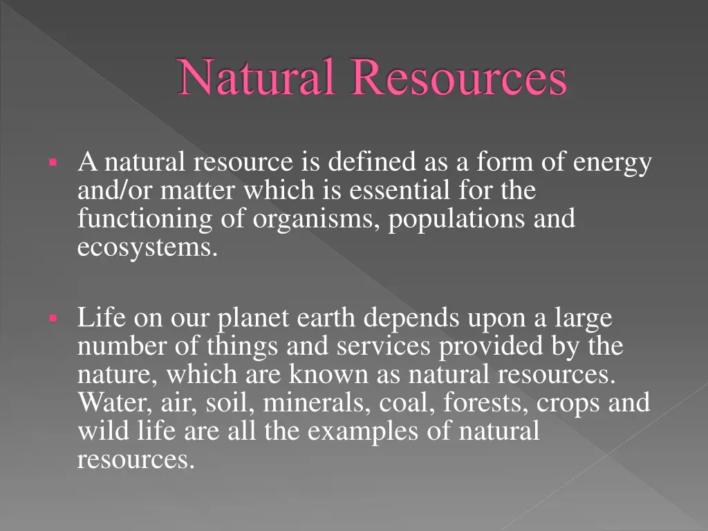 natural resources