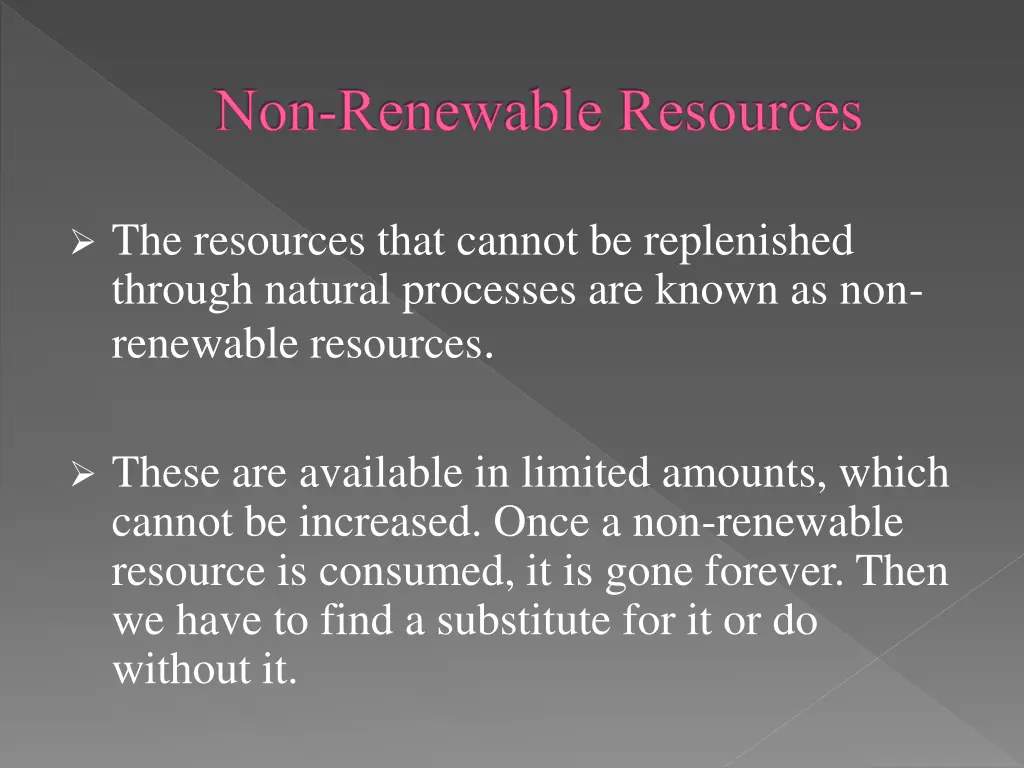 non renewable resources